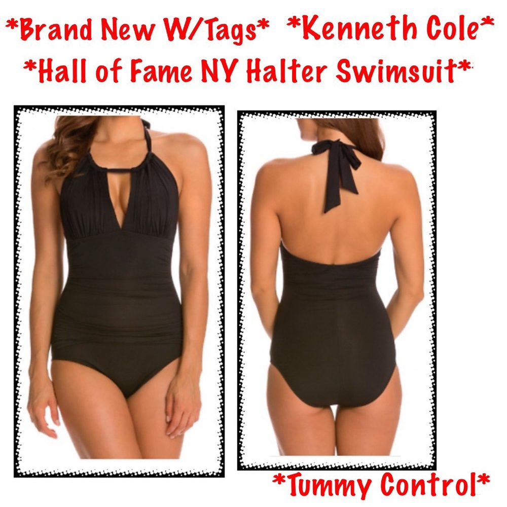 BNWTS*Kenneth Cole*Hall of Fame NY Halter Swimsuit